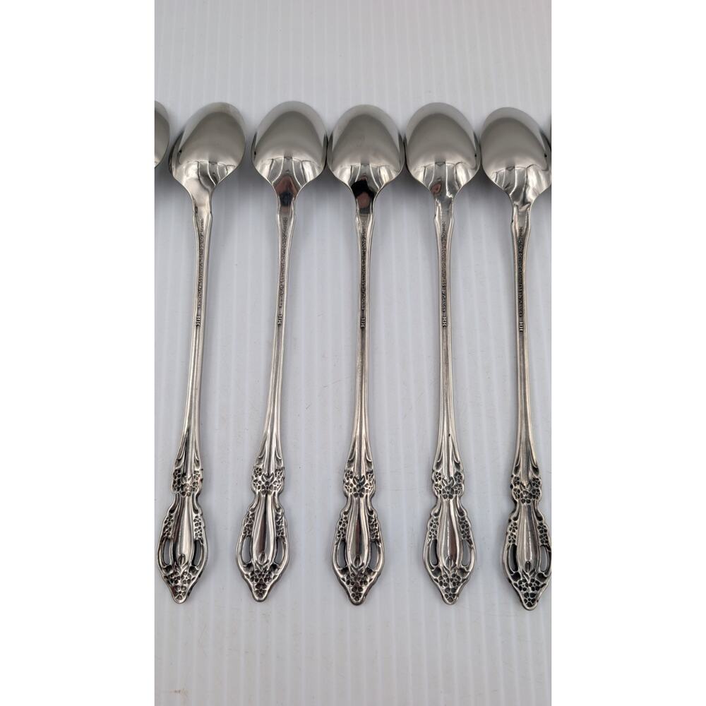 12 Oneida Distinction Deluxe HH Stainless Steel Raphael Iced Tea Spoons - Picture 7 of 10